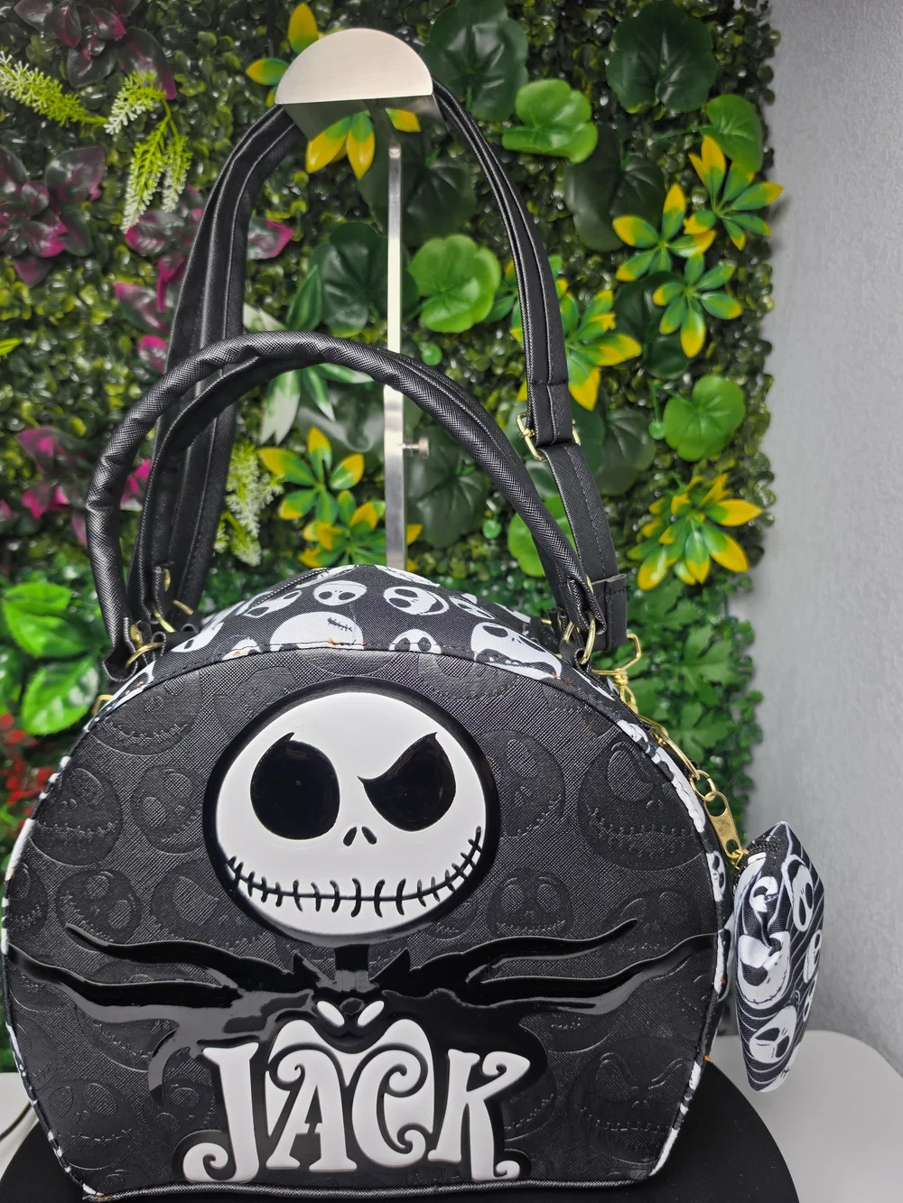 New Black Jack Character Round Crossbody Bag for Women